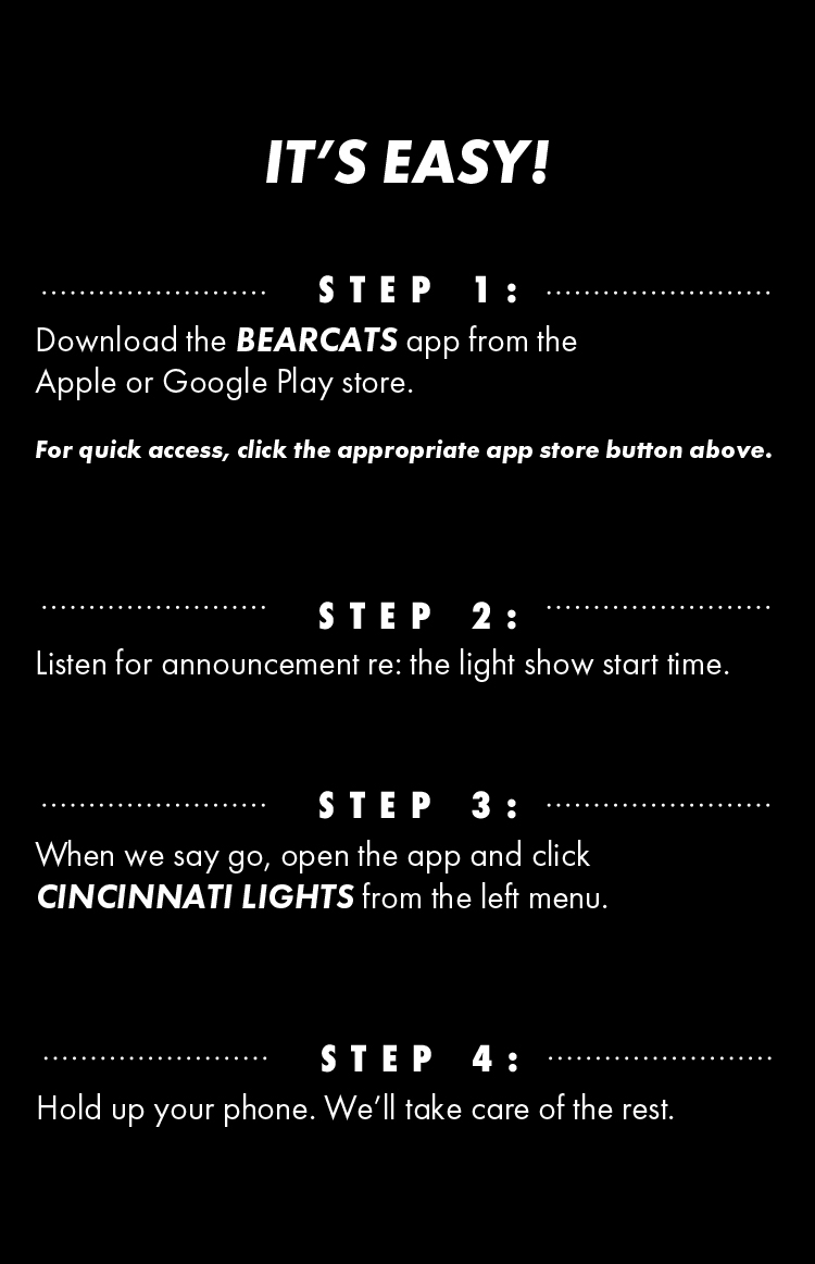Bearcats Lights Step One